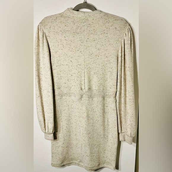 TopShop Womens Crew Neck Long Sleeves Textured Pattern Bodycon Dress Tan Combo - Picture 6 of 8